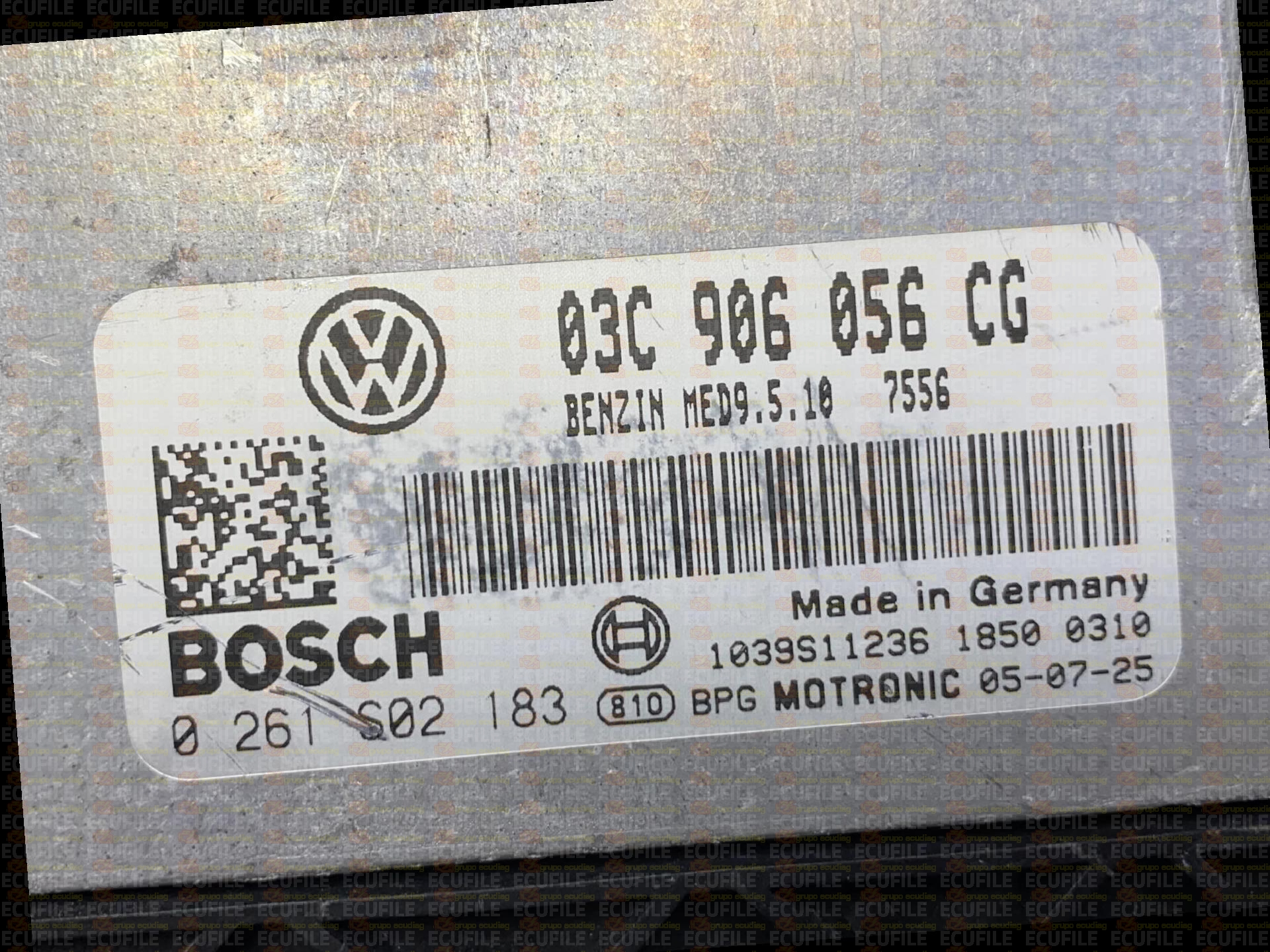 BOSCH MED9.5.10 0261S02183 VOLKSWAGEN GOLF V 1.6 FSI 116HP 03C906056CG 1037376793 - 7556