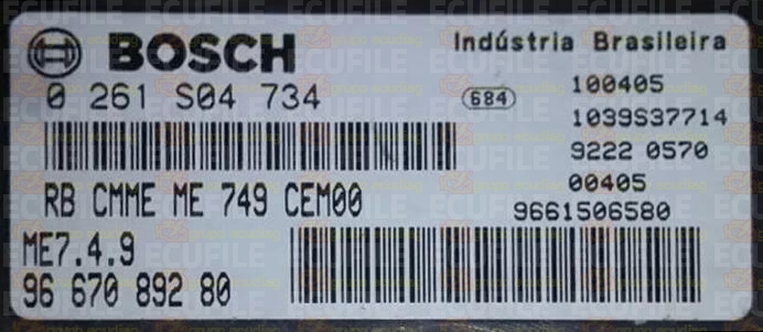 BOSCH ME7.4.9 0261S04734 PSA 9667089280 EEPROM 95320
