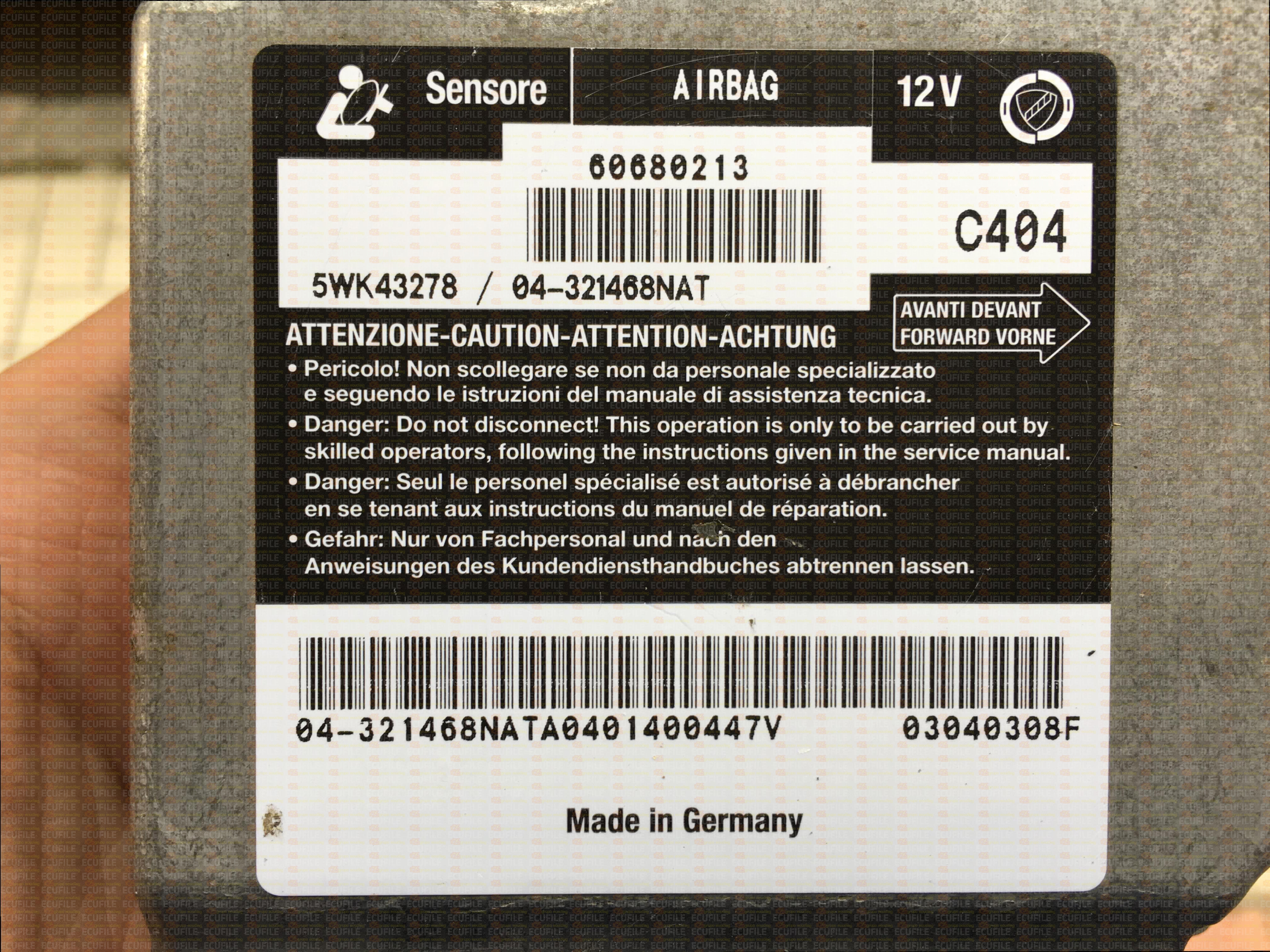 SIEMENS 5WK43278 ALFA 156 60680213