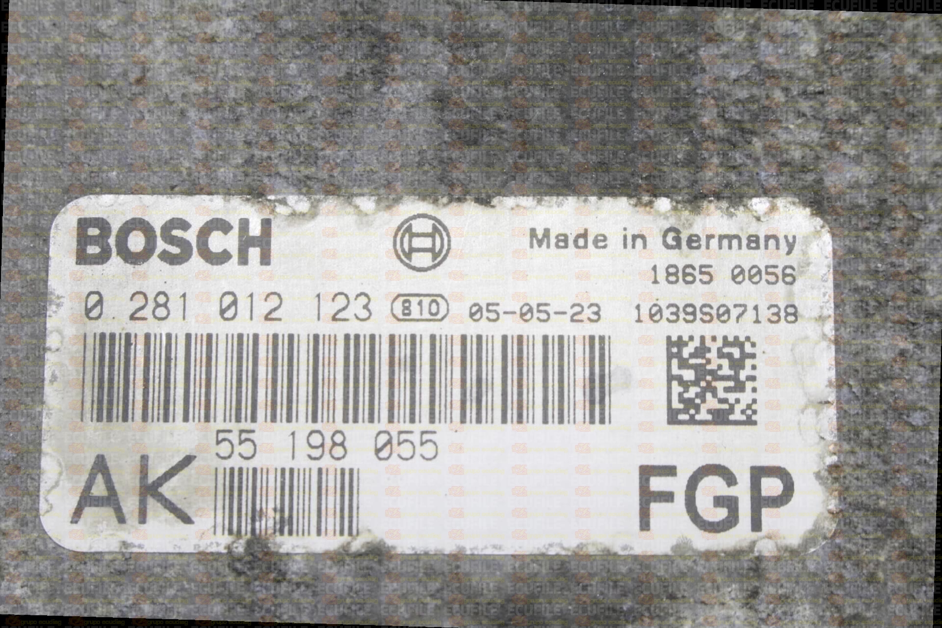 BOSCH EDC16C9-3.12 0281012123 OPEL VAUXHALL 55198055 AK EEPROM 95160