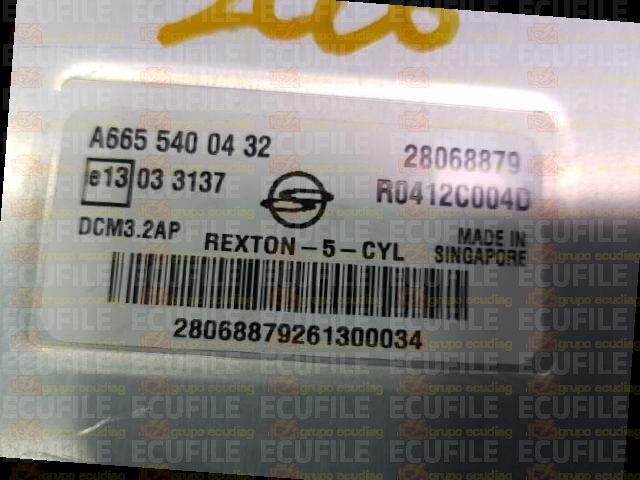 DELPHI DCM3.2AP R0412C004D 28068879 SSANGYONG REXTON I 2.7 XDI 186HP A6655400432 EEPROM 95320