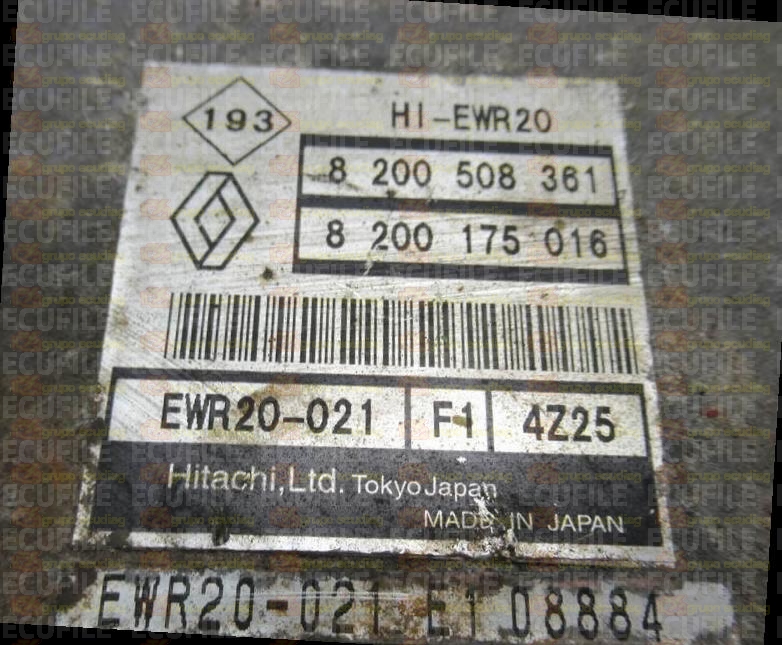 HITACHI HI-EWR20 EWR20-021 F1 4Z25 RENAULT GRAND ESPACE IV 3.5i V6 24V 240HP 8200175016 8200508361 EEPROM 93C66