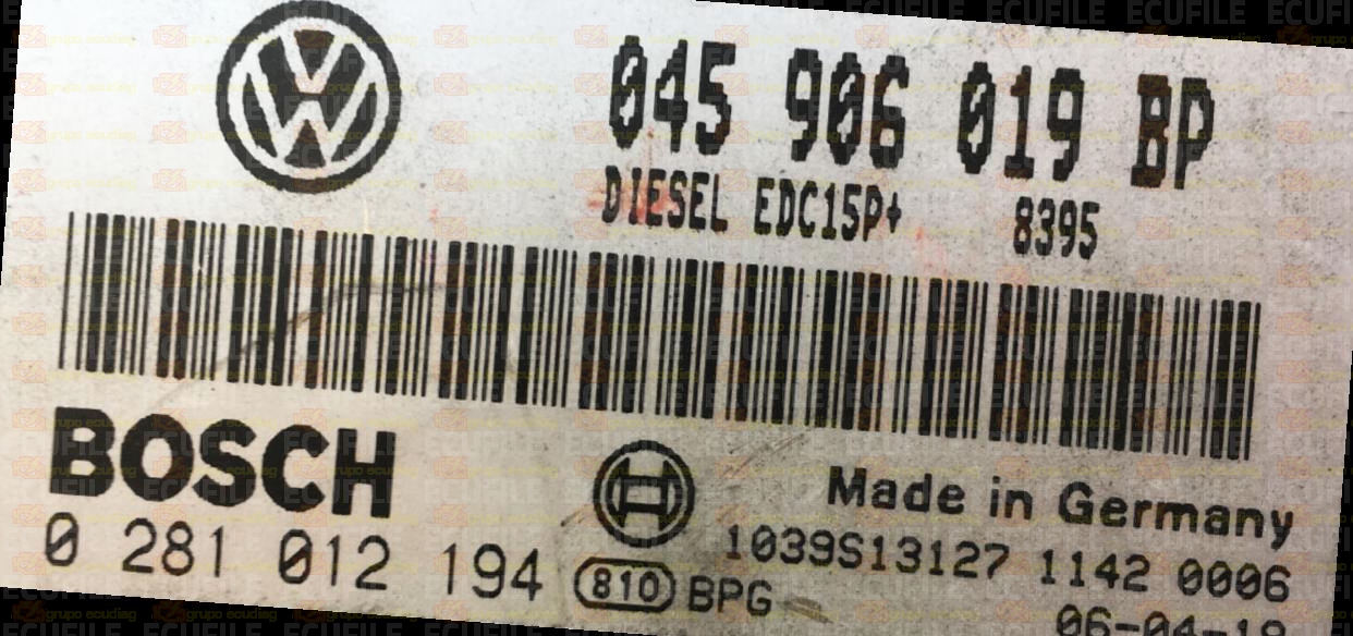 BOSCH EDC15P+23.4.2 0281012194 VOLKSWAGEN POLO 1.4 TDI 75HP 045906019BP 1037376317