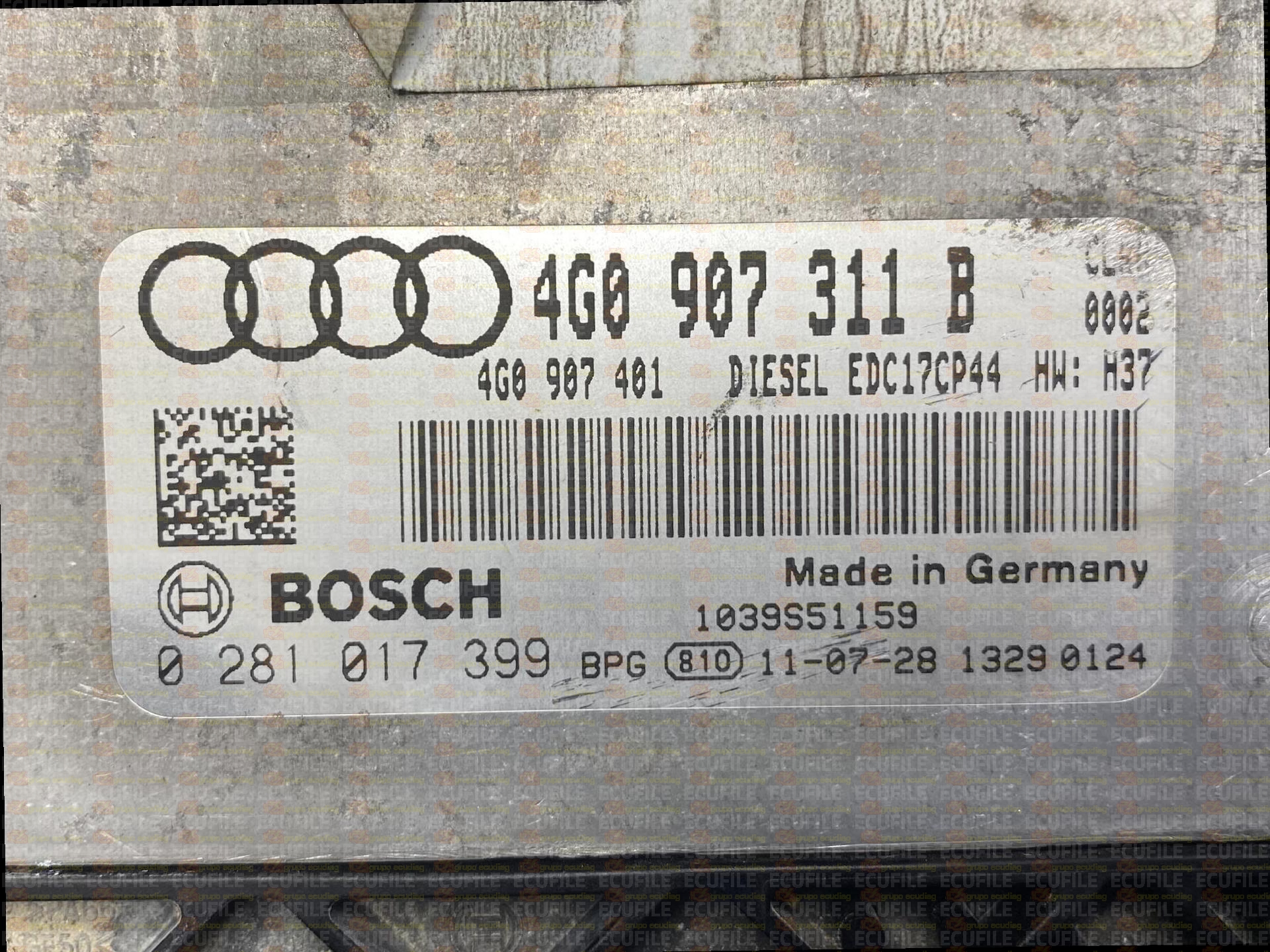 BOSCH EDC17CP44-3.1 0281017399 AUDI A6 3.0 TDI 204HP 4G0907401 4G0907311B 0002 - 1037518172