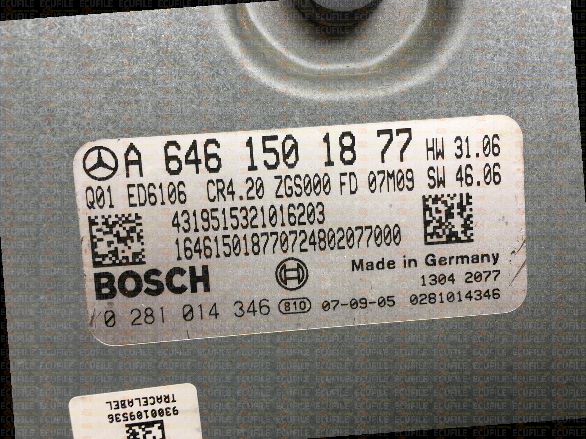 BOSCH EDC16CP31-8.20 0281014346 MERCEDES W906 SPRINTER II 211 2.2 CDI 109HP A6461501877 1037386902