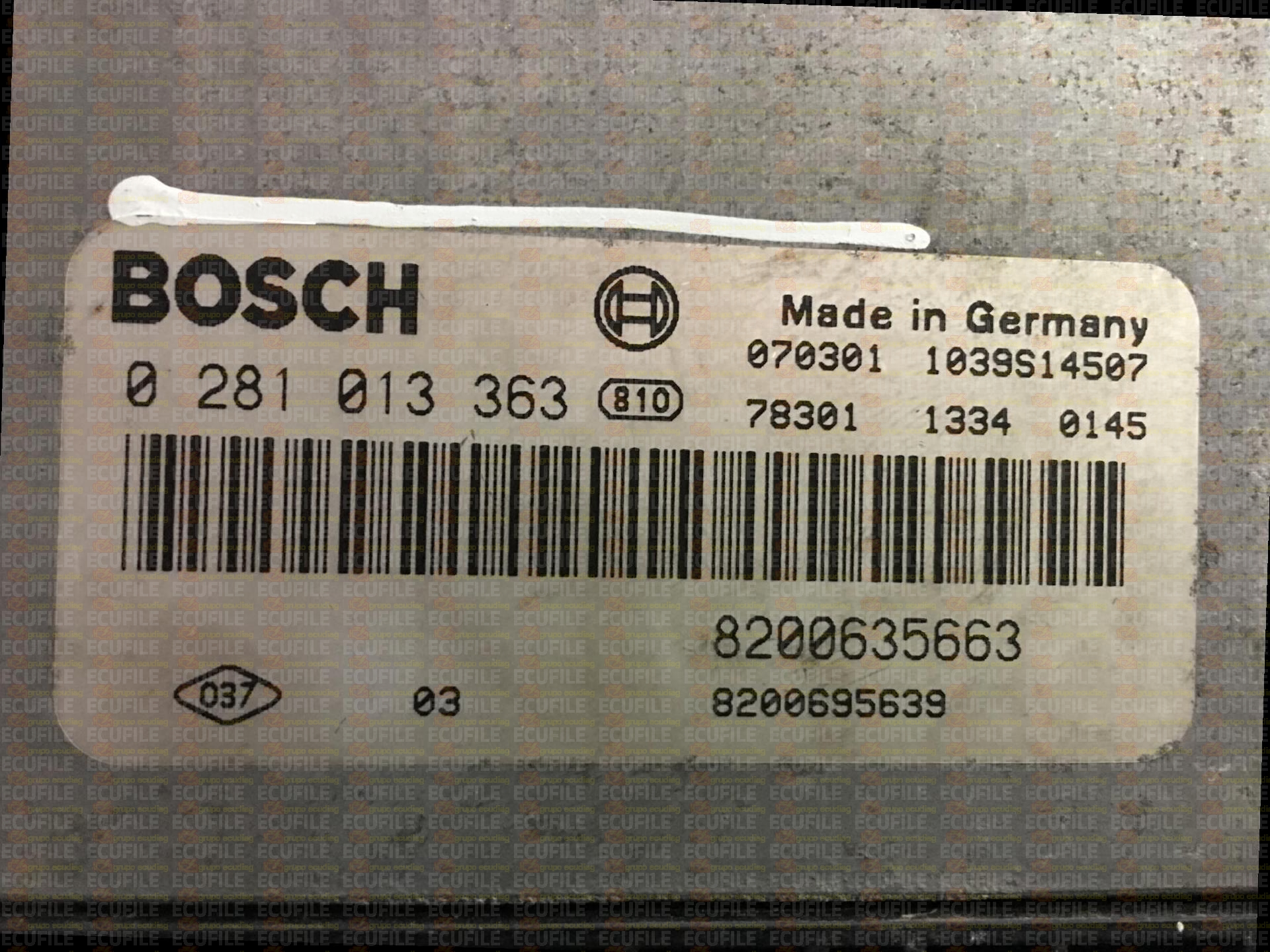 BOSCH EDC16C36-3.1 0281013363 RENAULT TRAFIC II 2.5 DCI 145HP 8200635663 8200695639 1037386228-8200695834