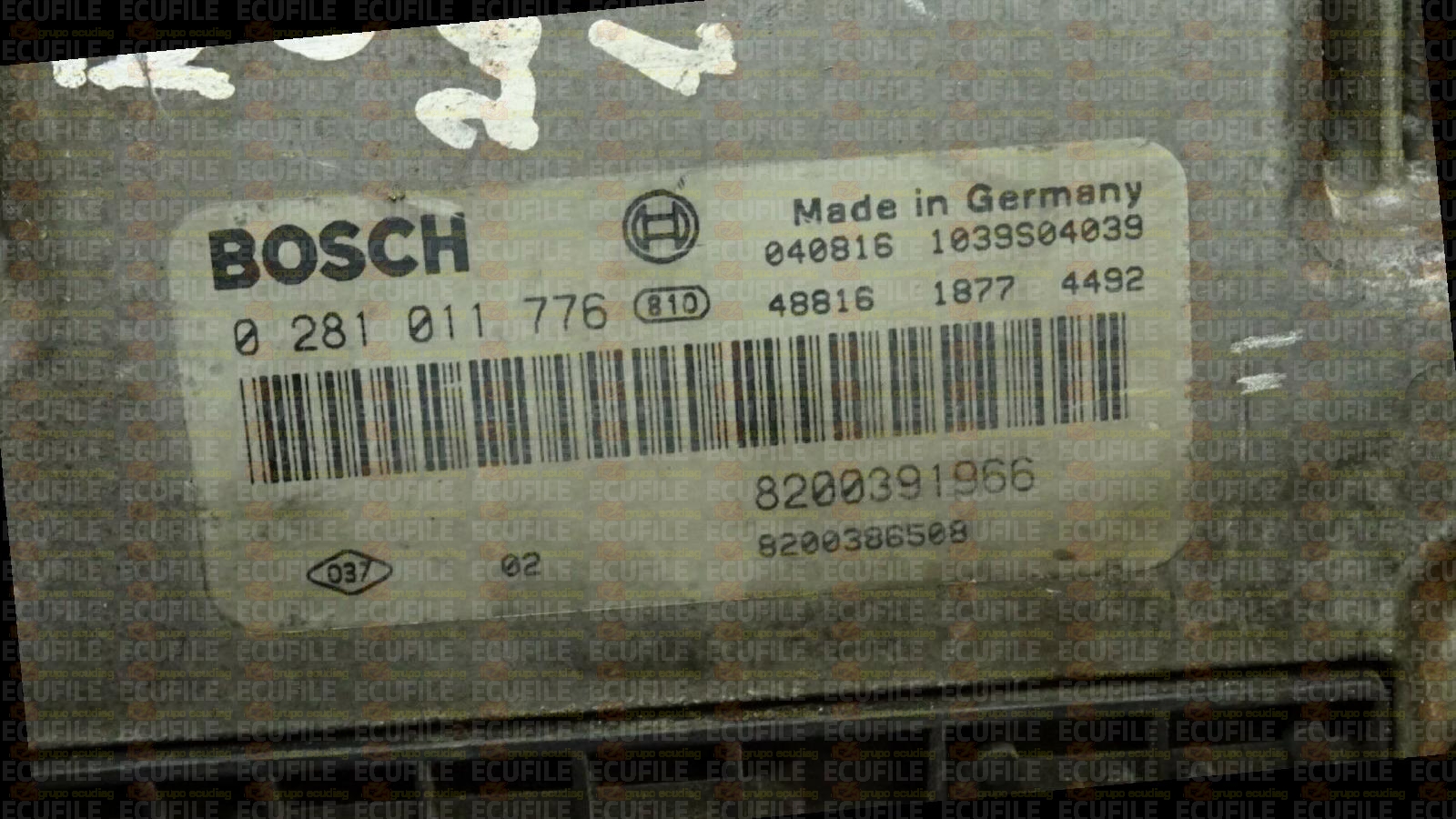 BOSCH EDC16C3-10.22 0281011776 RENAULT MEGANE II SCENIC 1.9 DCI 120HP 8200391966 8200386508 1037389677