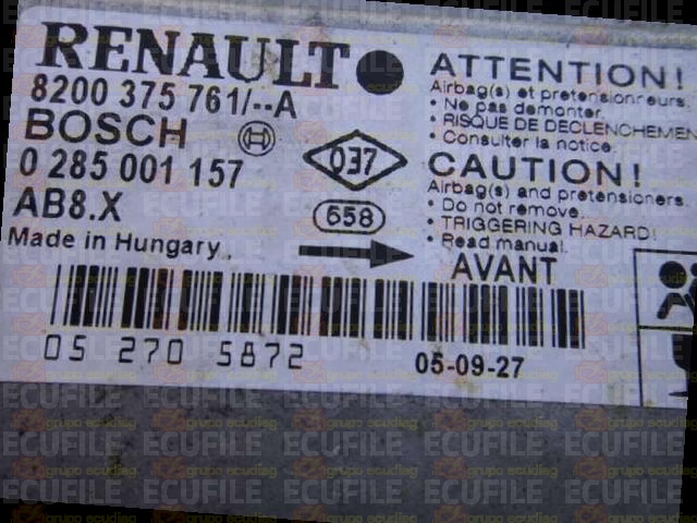 BOSCH AB8.X 0285001157 RENAULT CLIO II 8200375761--A EEPROM HC912B32