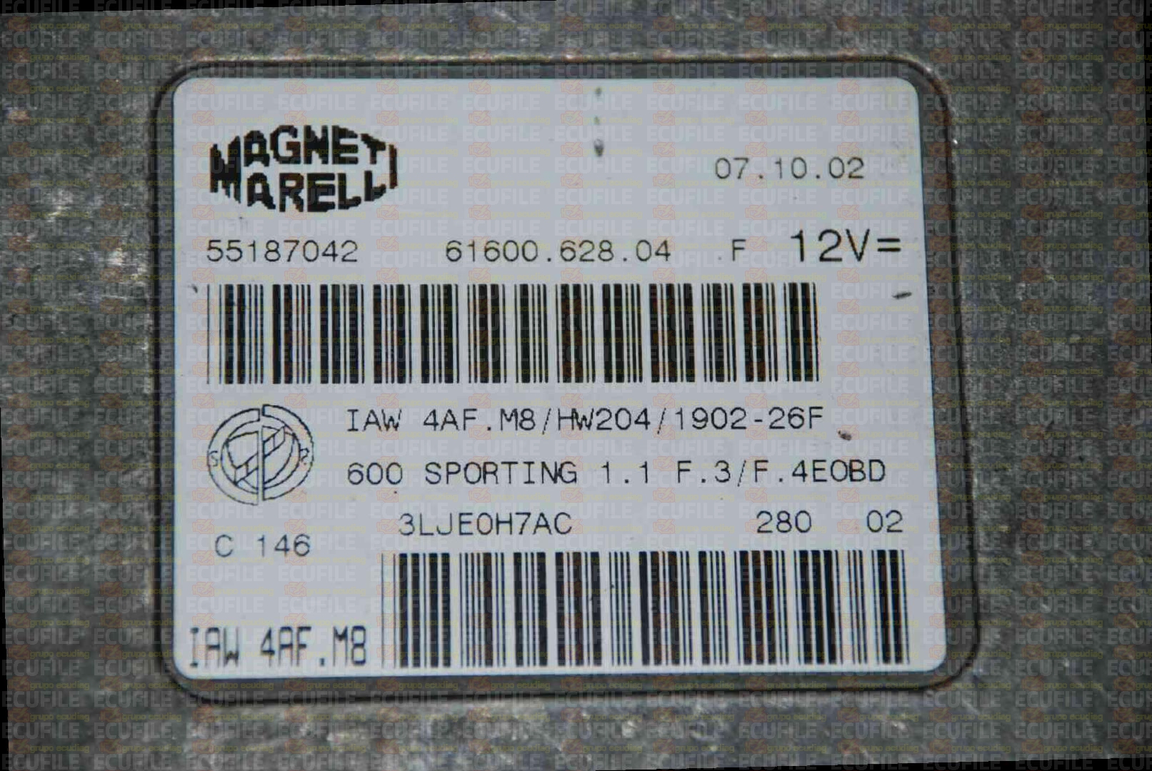 MAGNETI MARELLI IAW 4AF.M8 61600.628.04 FIAT 600 1.1i 55187042 HW204 190226F