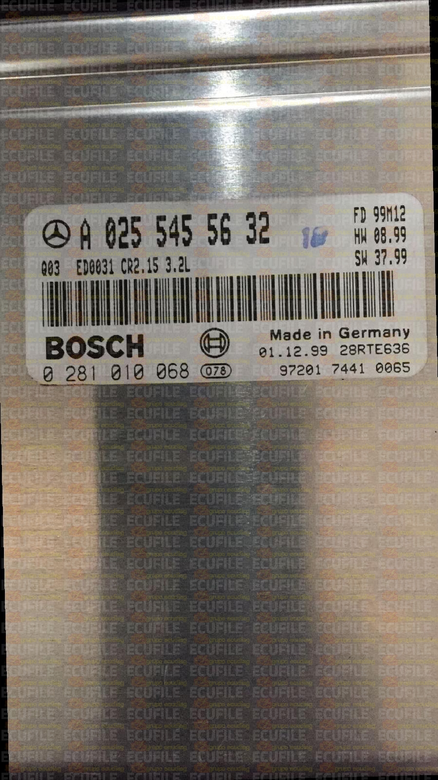 BOSCH EDC15C6-4.15 0281010068 MERCEDES W210 E320 II 3.2 CDI 197HP A0255455632 1037351207