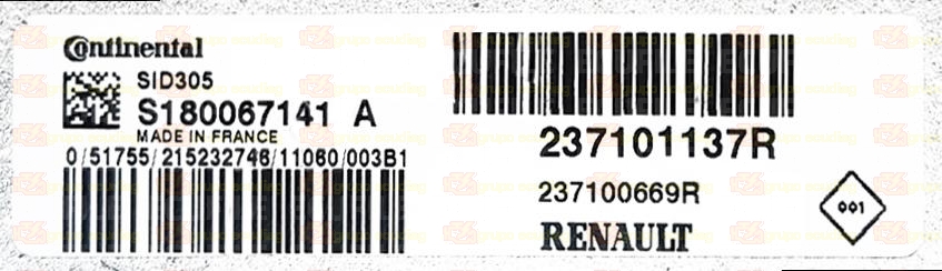 CONTINENTAL SID305 S180067141A RENAULT DACIA 237100669R 237101137R FLASH TC1766