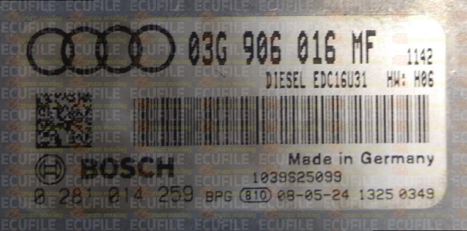BOSCH EDC16U31-4.82 0281014259 AUDI A6 III 2.0 TDI 140HP 03G906016MF 1037391830 - 1142
