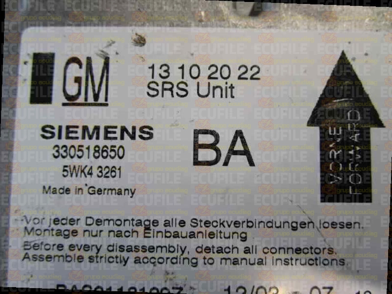 SIEMENS 5WK43261 OPEL VECTRA C 13102022 BA