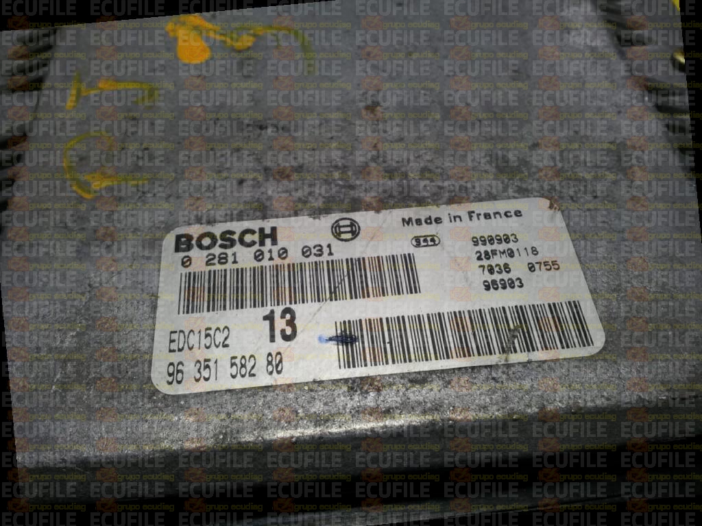 BOSCH EDC15C2-3.2 0281010031 PEUGEOT 306 2.0 HDI 90HP 9635158280 1037359115