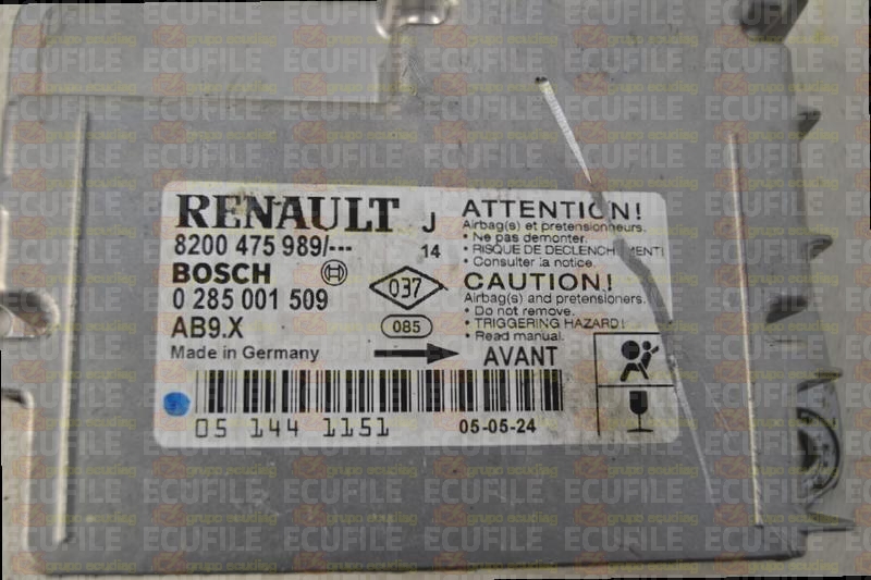 BOSCH AB9.X 0285001509 RENAULT MODUS I 8200475989 EEPROM 95160