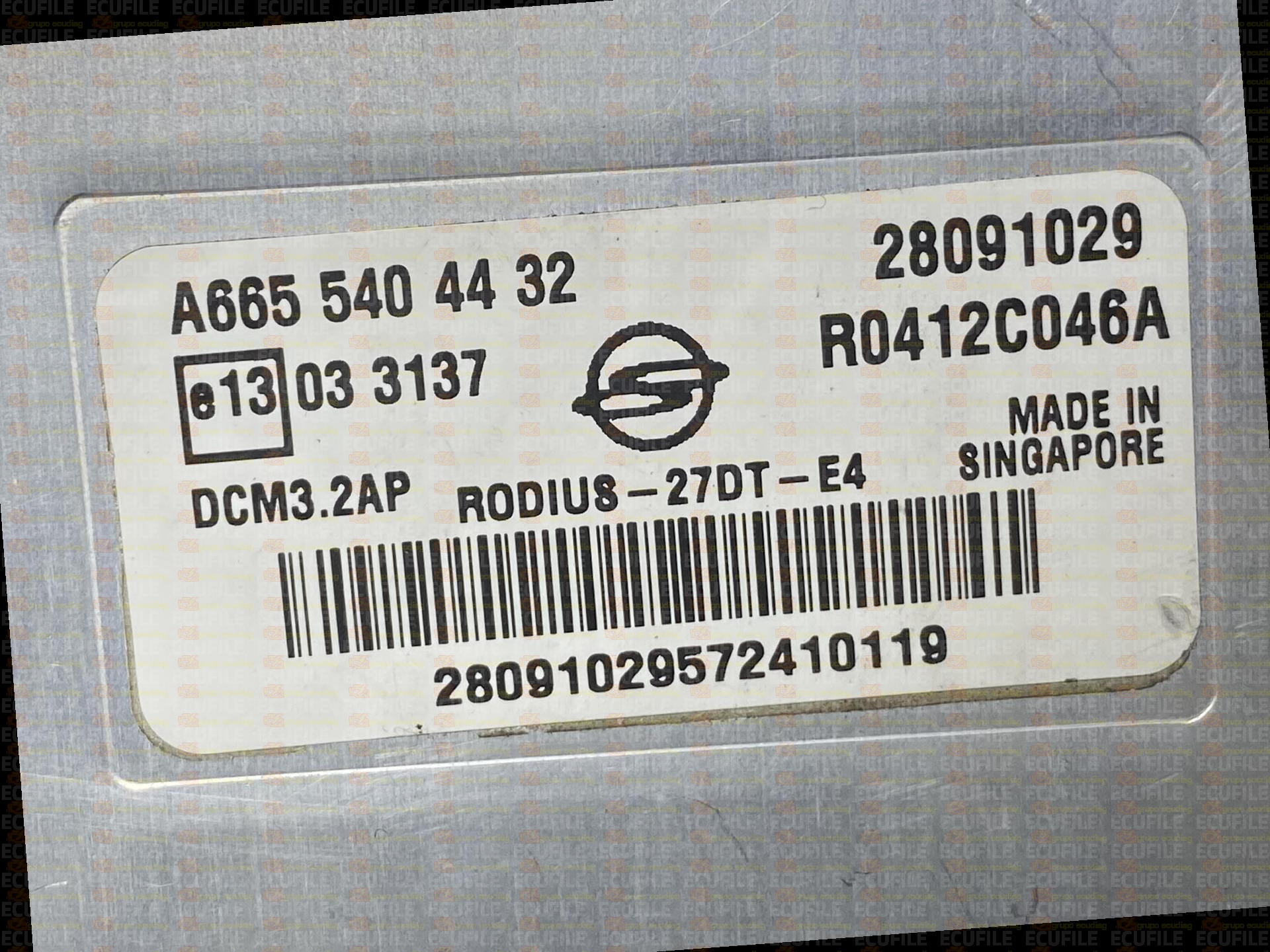 DELPHI DCM3.2AP R0412C046A 28091029 SSANGYONG RODIUS I 2.7 XDI 165HP A6655404432 EEPROM 95320