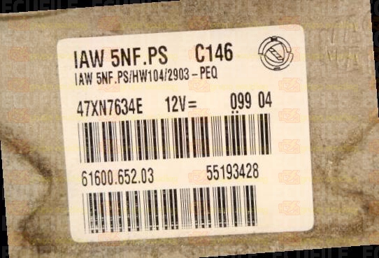 MAGNETI MARELLI IAW 5NF.PS 61600.652.03 FIAT PUNTO 1.6i 55193428 HW104 EEPROM 95160