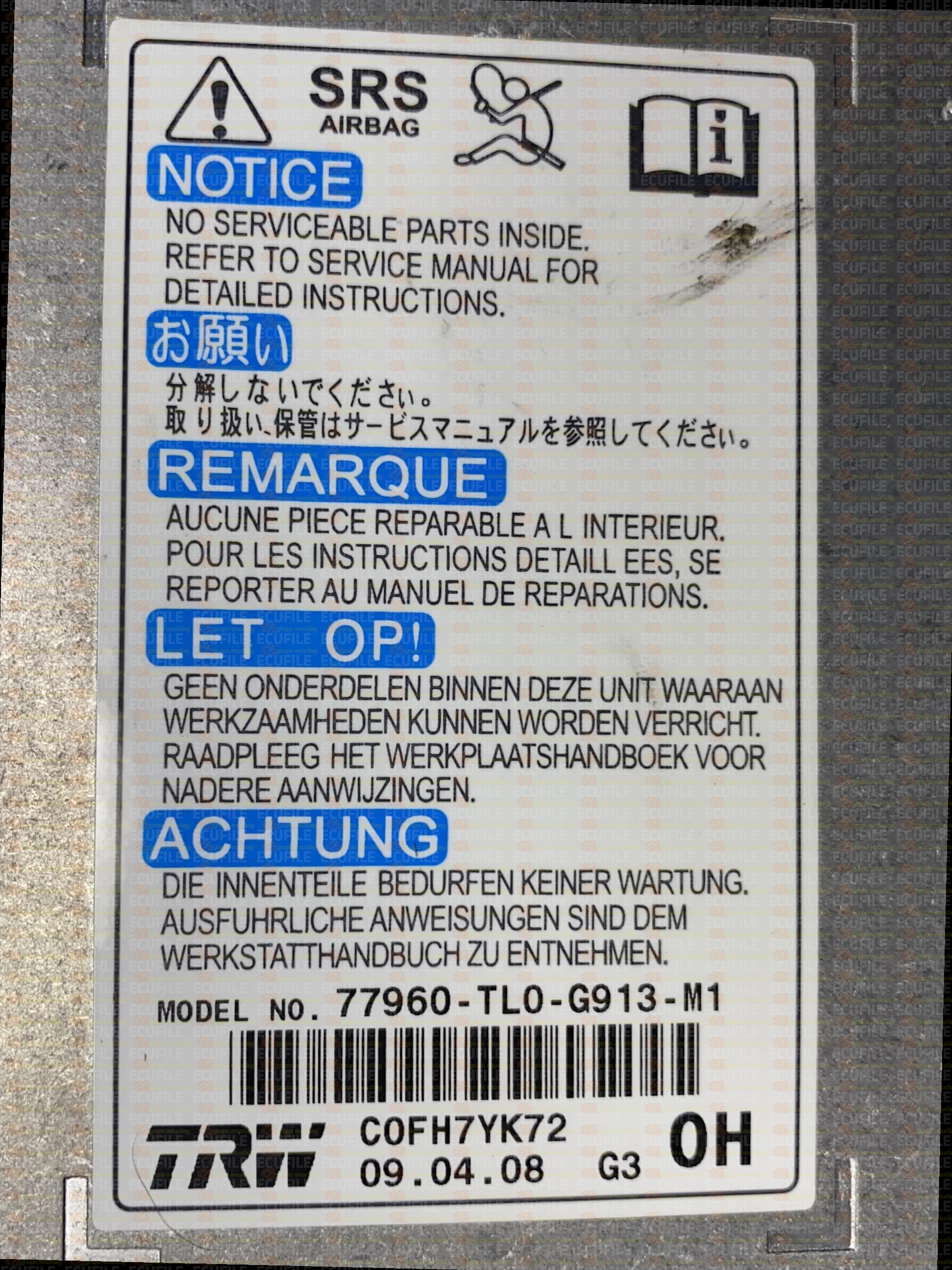 TRW HONDA ACCORD 77960-TL0-G913-M1