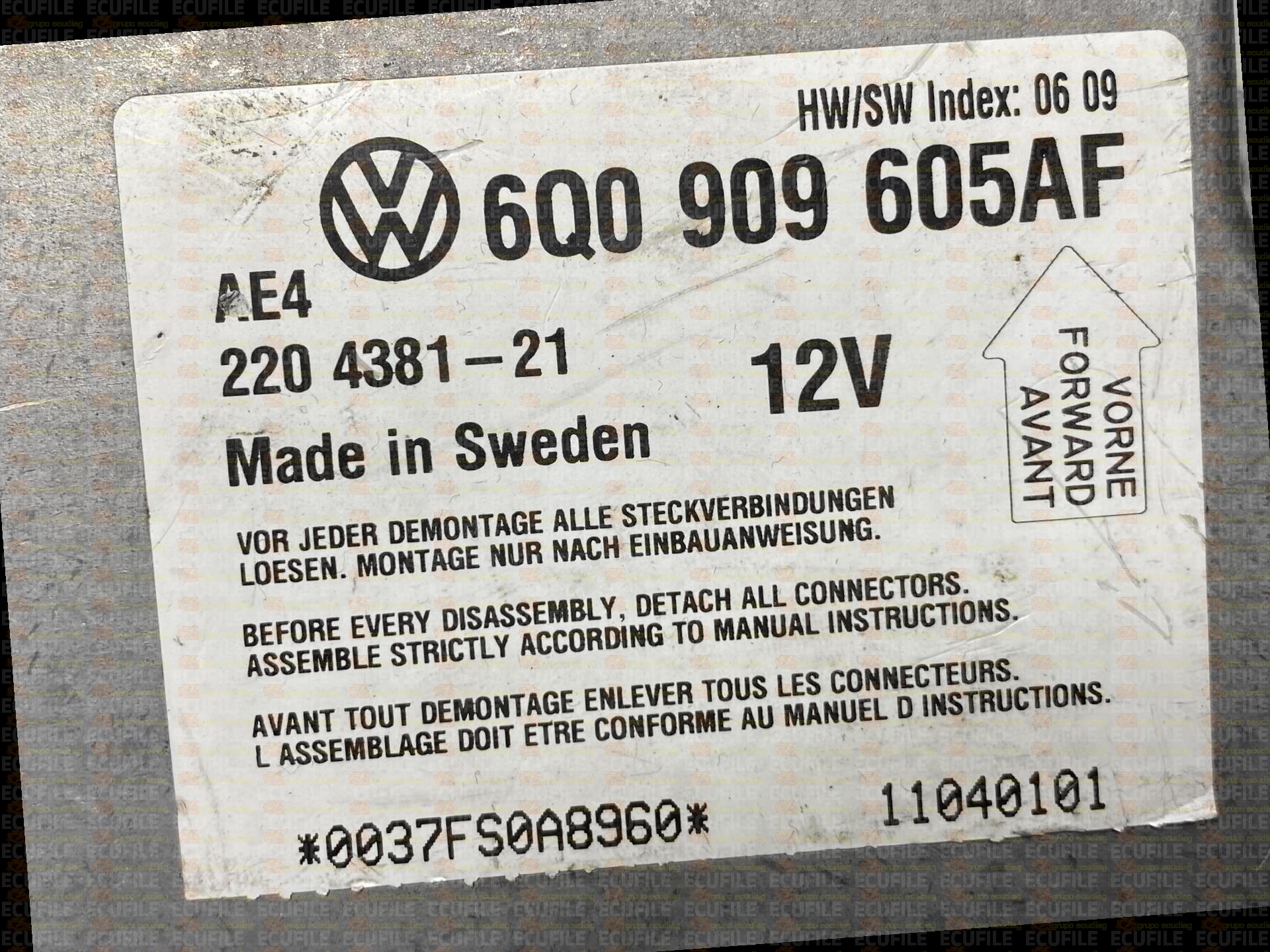 ETON 2204381-21 VOLKSWAGEN NEW BEATLE 6Q0909605AF HW 06 SW 09