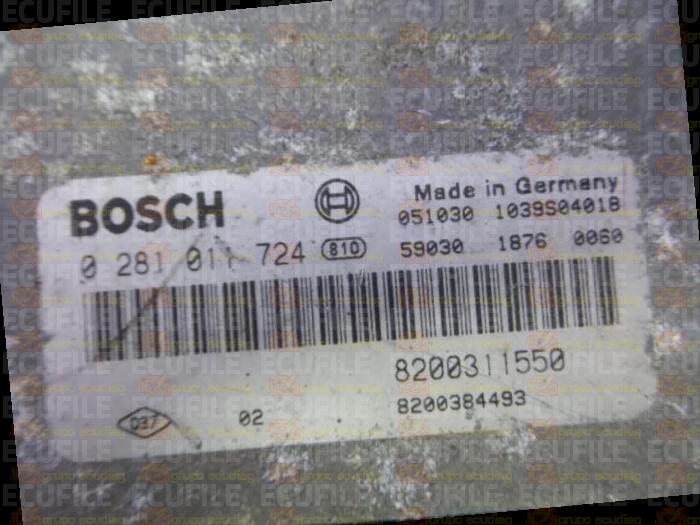 BOSCH EDC15C13-6.2 0281011724 RENAULT ESPACE IV 2.2 DCI 150HP 8200311550 8200384493 1037369916-8104