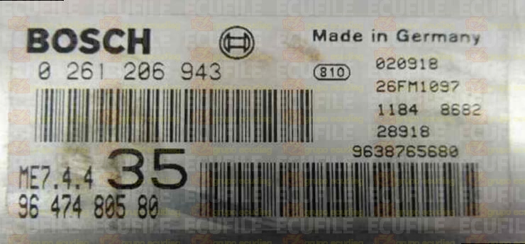 BOSCH ME7.4.4 0261206943 PSA 9647480580 EEPROM 95160