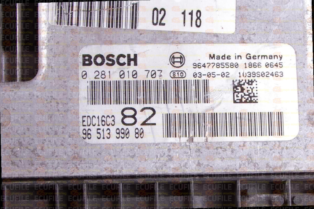 BOSCH EDC16C3-9.12 0281010707 PEUGEOT 206 1.4 HDI 68HP 9651399080 1037367819