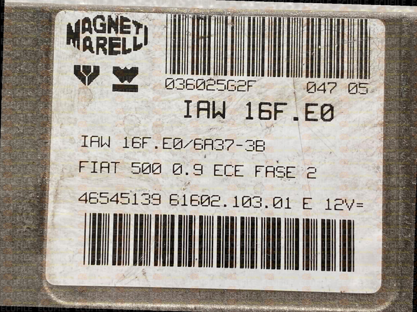 MAGNETI MARELLI IAW 16F.E0 61602.103.01 FIAT 500 CINQUECENTO 0.9i 46545139 EEPROM MC68HC11F1