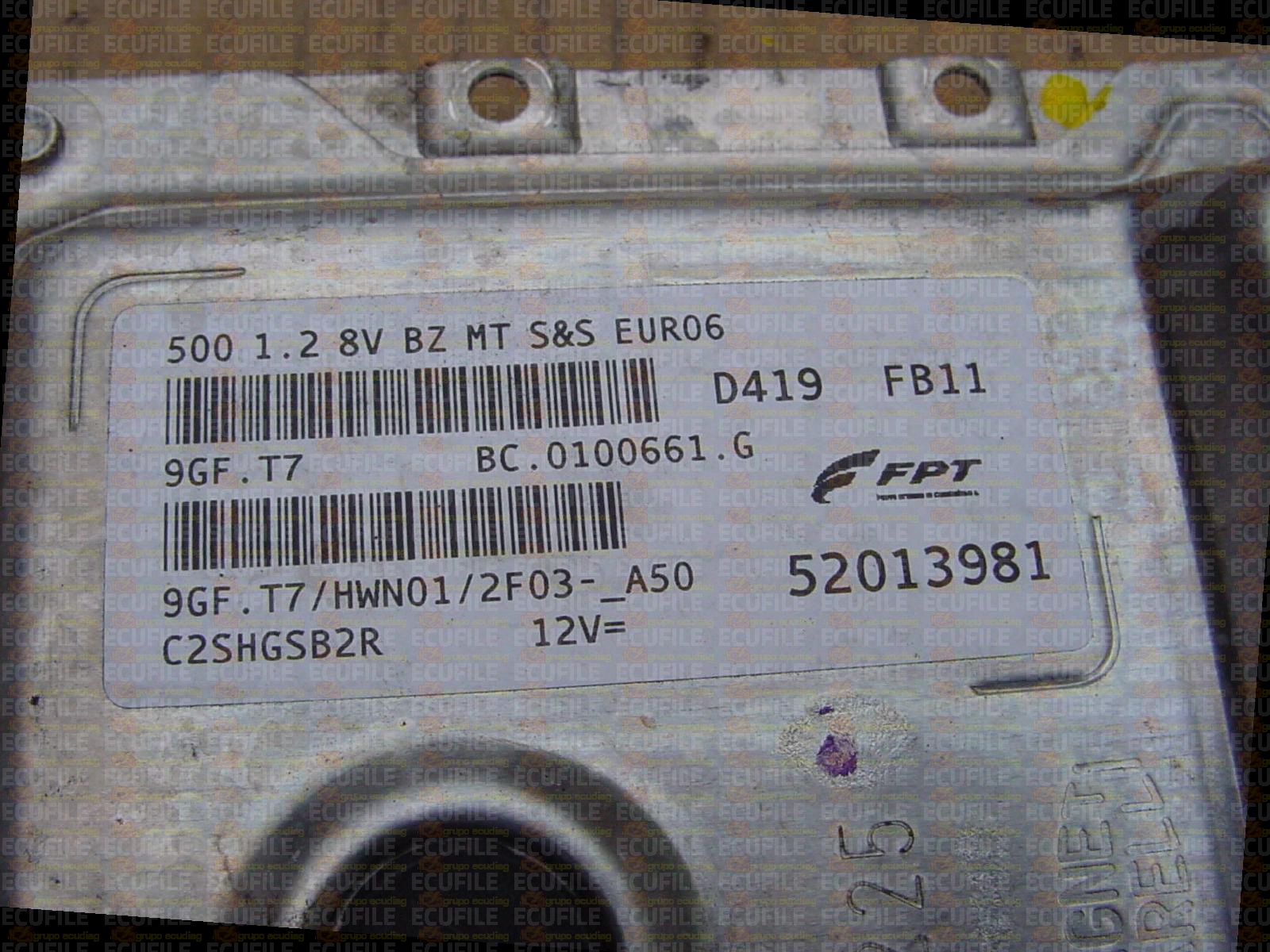 MAGNETI MARELLI 9GF.T7 BC.0100661.G FIAT 500 1.2 52013981 HWN01 EEPROM 95640