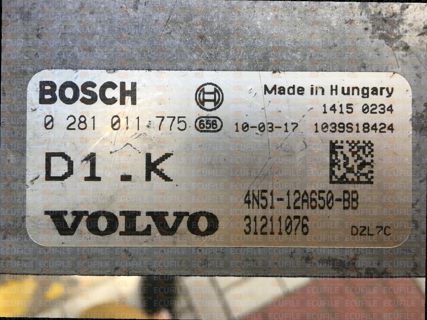 BOSCH EDC16C34-2.30 0281011775 VOLVO S40 II 1.6 D 110HP 31211076AA D1.K 1037505782