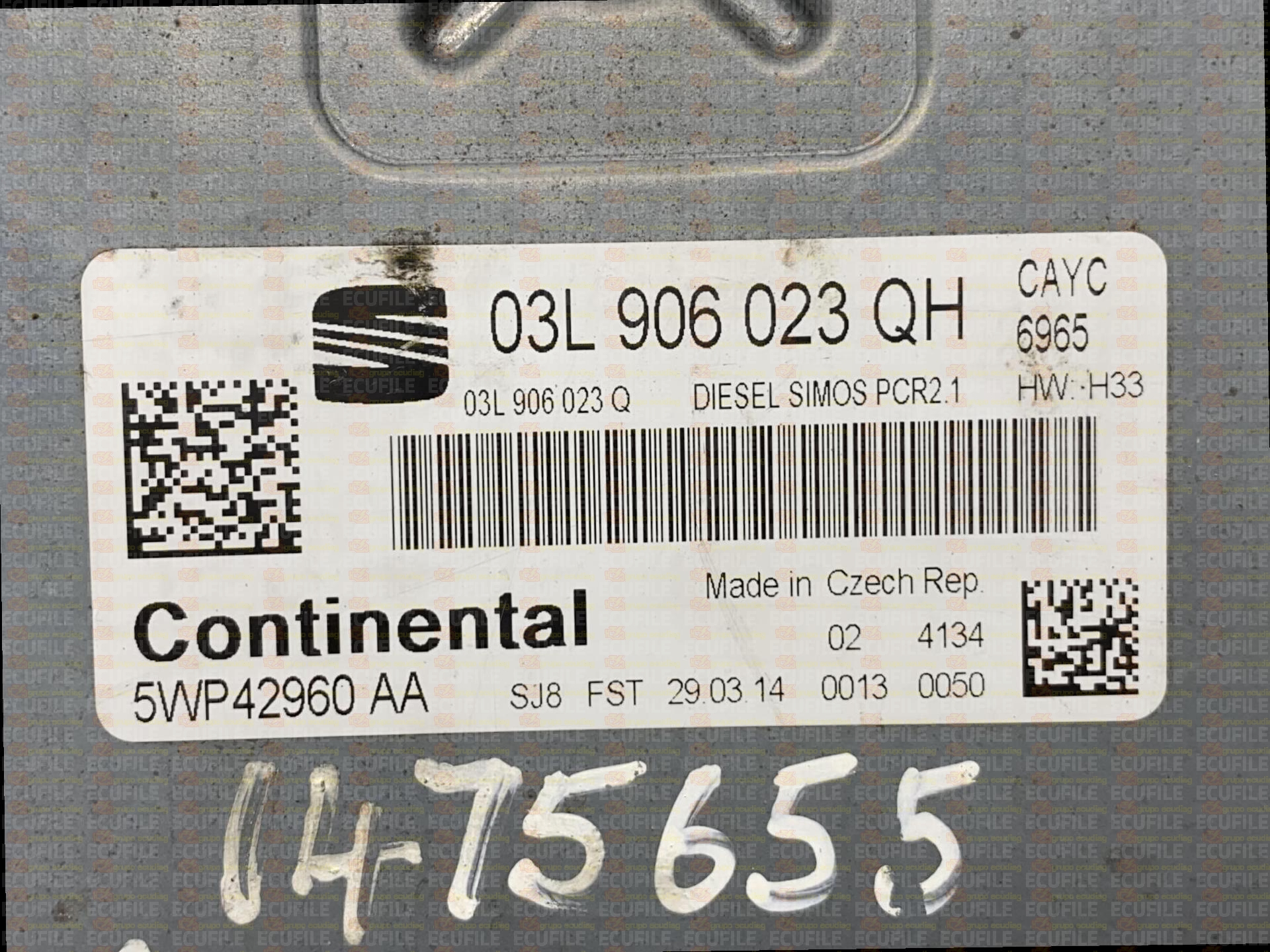 CONTINENTAL SIMOS PCR2.1 5WP42960AA SEAT TOLEDO IV 1.6 TDI 105HP 03L906023Q 03L906023QH SM2G0M0000000-6965