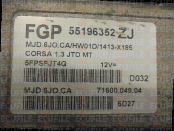 MAGNETI MARELLI MJD 6JO.CA 71600.049.04 OPEL CORSA C 1.3 CDTI 70HP 55196352 ZJ 1413X185