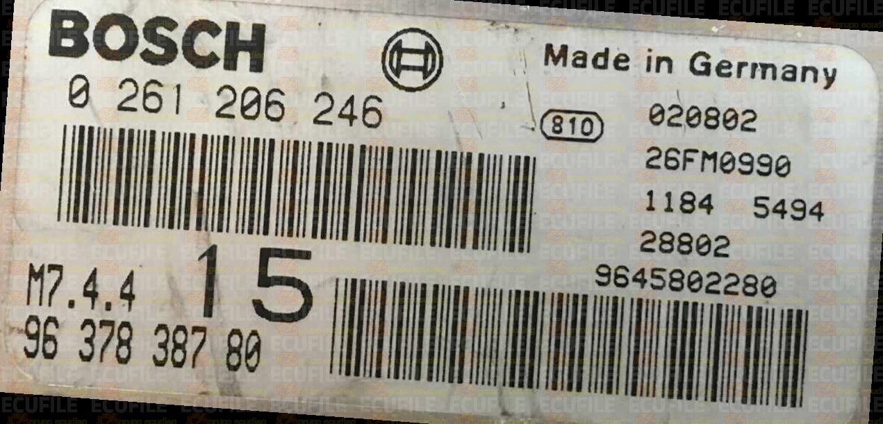 BOSCH M7.4.4 0261206246 PSA 9637838780 EEPROM 95080