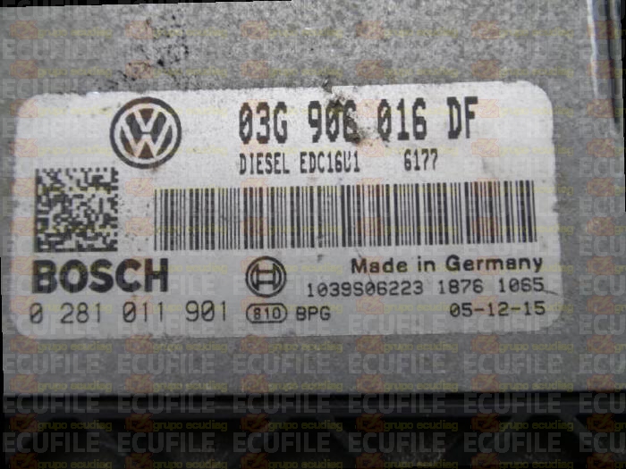 BOSCH EDC16U1-5.41 0281011901 VOLKSWAGEN GOLF V 1.9 TDI 105HP 03G906016DF 1037371099