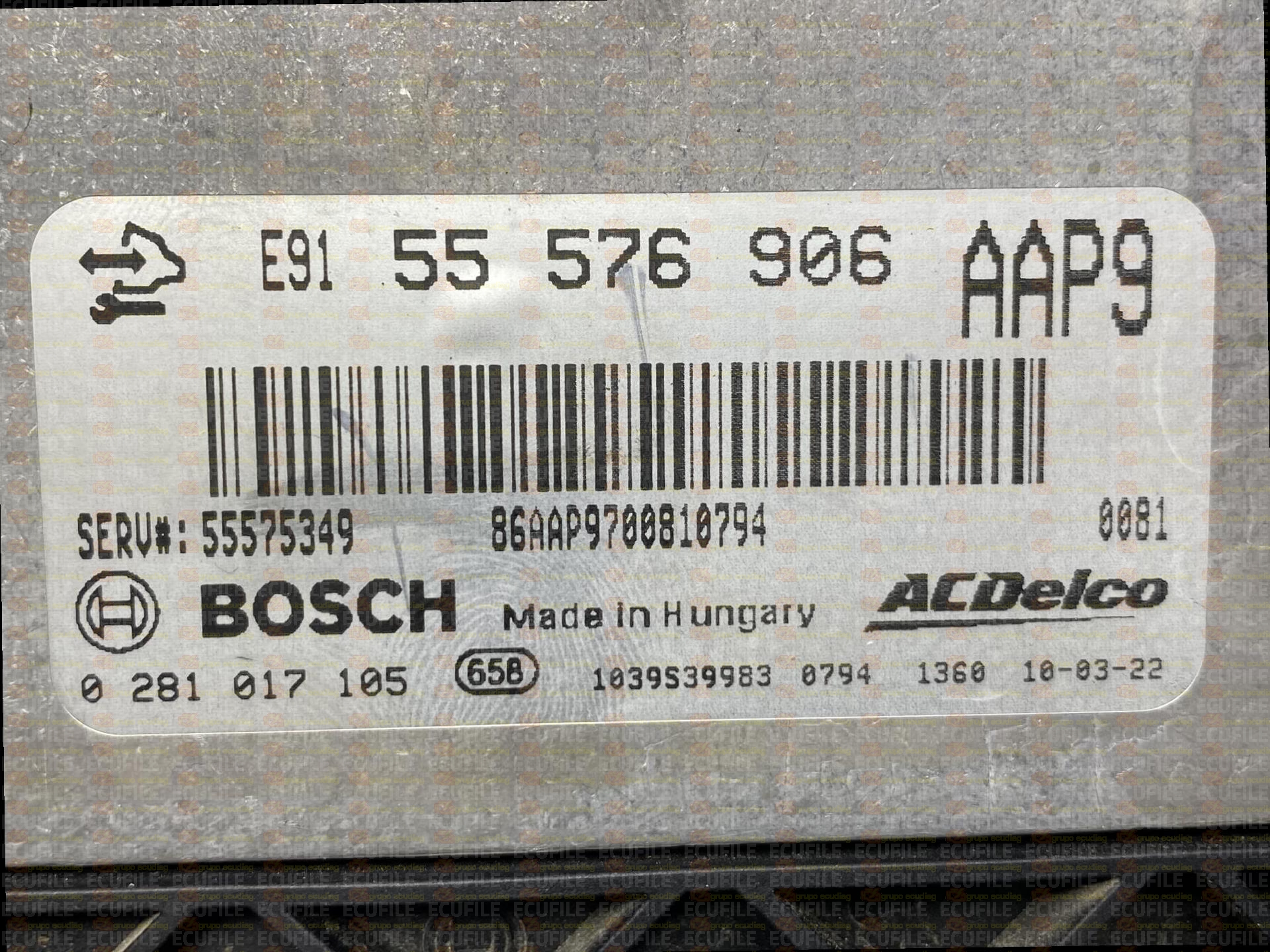 BOSCH EDC17C19-3.15 0281017105 OPEL INSIGNIA I (A) 2.0 CDTI 96KW 130HP L4 16V A20DTJ LBX 55576906 AAP9 1037529597