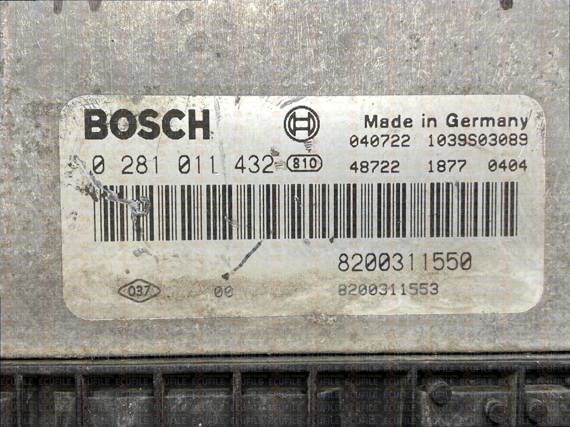 BOSCH EDC15C13-6.2 0281011432 NISSAN INTERSTAR I 2.5 DCI 115HP 8200311550 8200311553 1037370496-7090