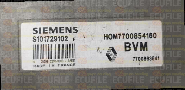 SIEMENS FENIX S101729102F RENAULT 7700863541 HOM7700854160 EEPROM MC68HC11