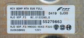 MAGNETI MARELLI MJD 9DF.F3 BC.0122395.E FIAT FIORINO III QUBO CITROEN NEMO I PEUGEOT BIPPER 1.3 JTD HDI 80HP 55279663 HW000 EEPROM 95128