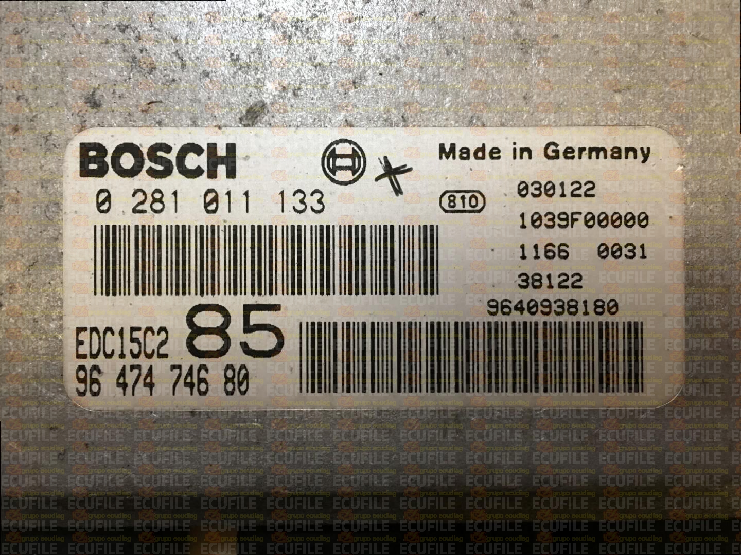 BOSCH EDC15C2-10.1 0281011133 CITROEN C8 PEUGEOT 807 FIAT ULYSSE LANCIA PHEDRA 2.2 HDI JTD 128HP 9647474680 1037364400
