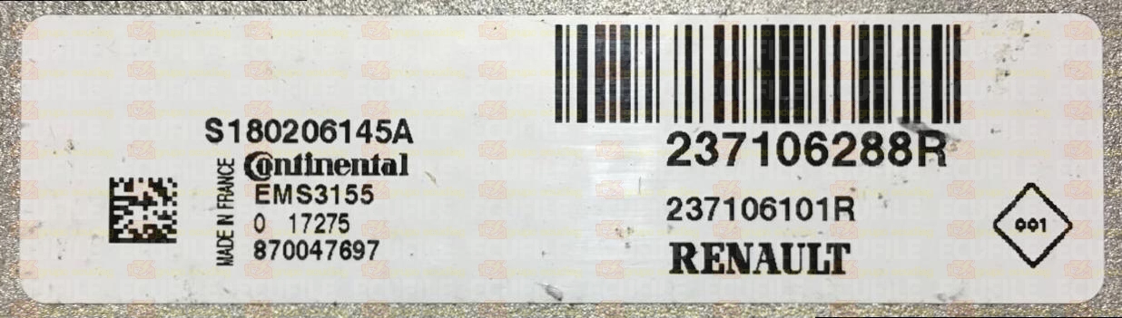 CONTINENTAL EMS3155 S180206145A RENAULT DACIA 237106101R 237106288R 