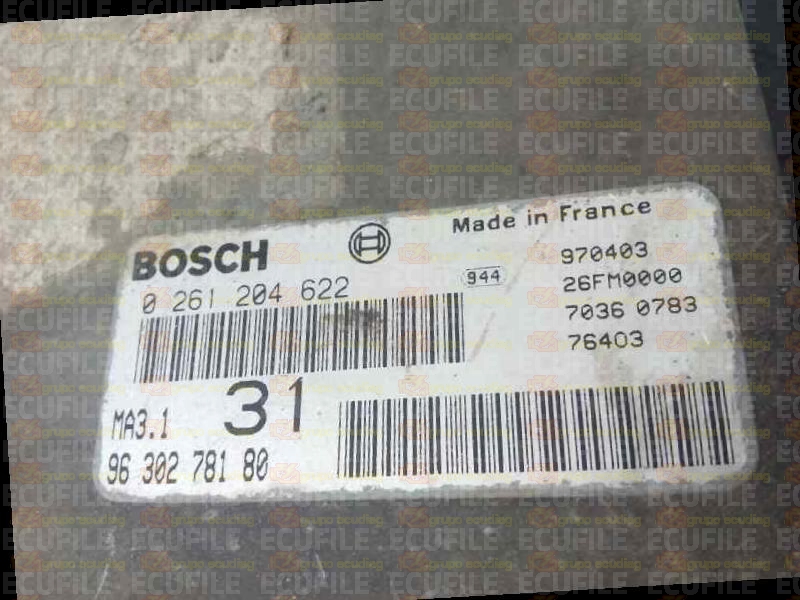 BOSCH MA3.1 0261204622 CITROEN SAXO PEUGEOT 106 1.1i 60HP 9630278180