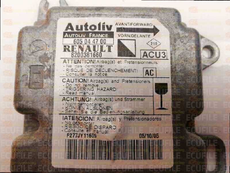 AUTOLIV ACU3 605044700 RENAULT KANGOO I 8200381660 AC EEPROM 95080