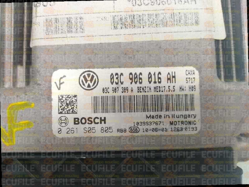 BOSCH MED17.5.5 0261S05805 VOLKSWAGEN GOLF VI 1.4 TSI 122HP 03C907309A 03C906016AH 5717 - 1037504449