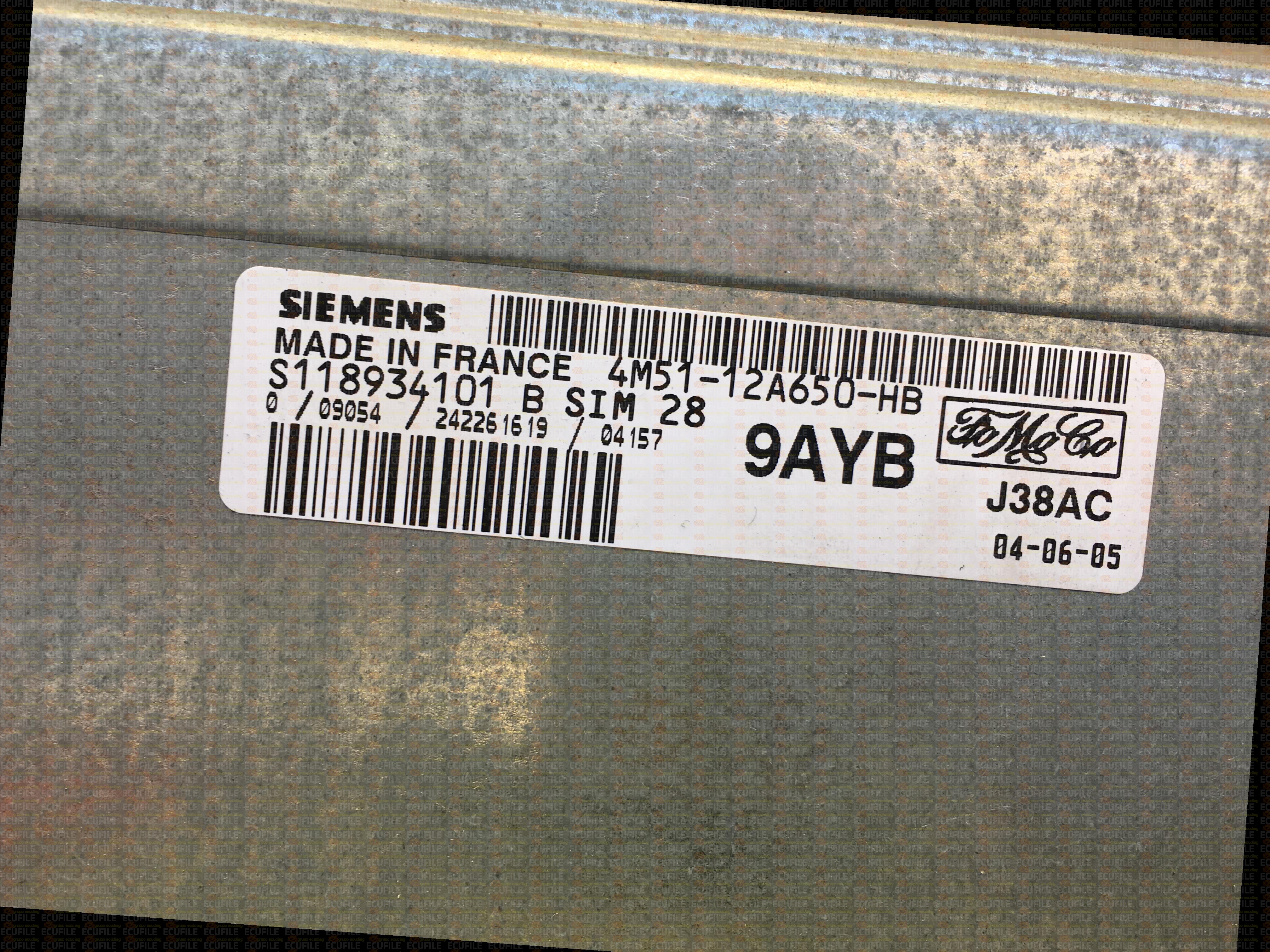 SIEMENS SIM28 S118934101B FORD FOCUS 1.6 16V 4M51-12A650-HB 9AYB F18A0D2000000