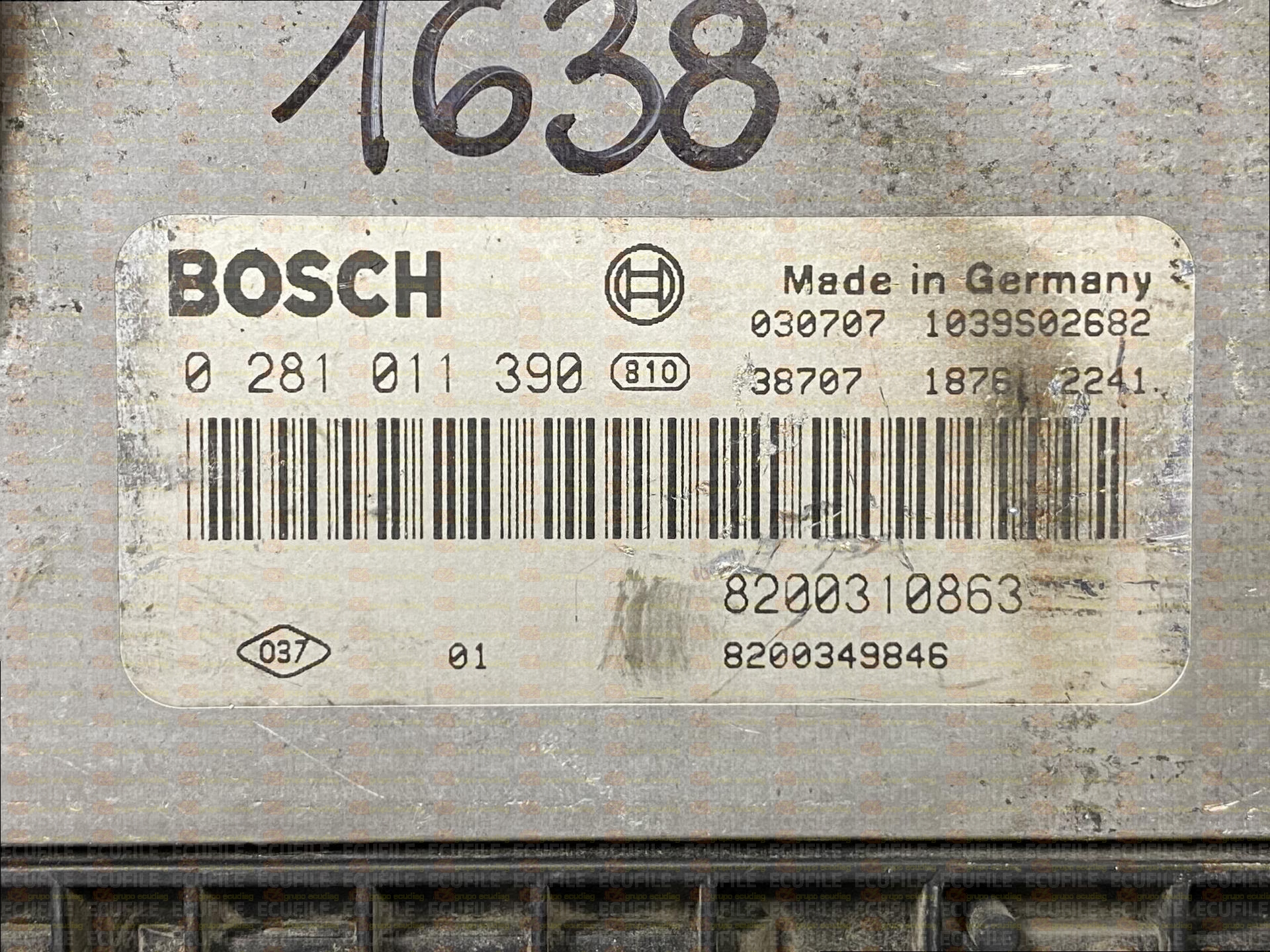 BOSCH EDC16C3-10.22 0281011390 RENAULT MEGANE II SCENIC 1.9 DCI 120HP 8200310863 8200349846 1037367953
