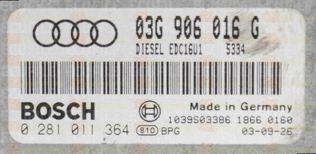 BOSCH EDC16U1-5.41 0281011364 AUDI A3 2.0 TDI 140HP 03G906016G 1037369819