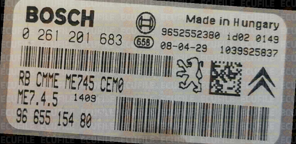 BOSCH ME7.4.5 0261201683 PSA 9665515480 EEPROM 95320