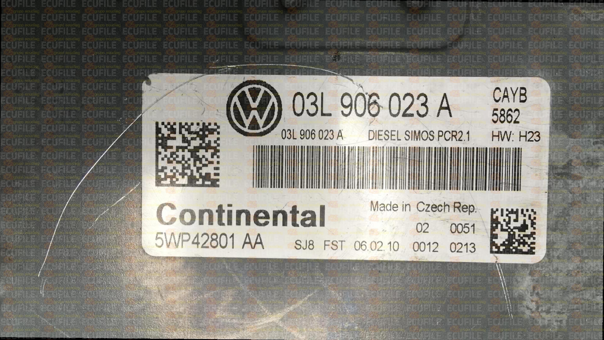 CONTINENTAL SIMOS PCR2.1 5WP42801AA VOLKSWAGEN GOLF VI 1.6 TDI 90HP 03L906023A SM2E0DG000000-5862