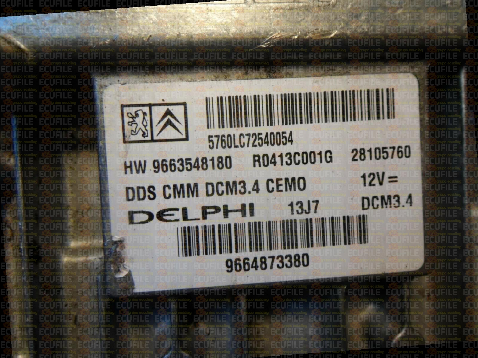 DELPHI DCM3.4 R0413C001G 28105760 CITROEN C5 PEUGEOT 407 2.0 HDI HW 9663548180 SW 9664873380 EEPROM 95320