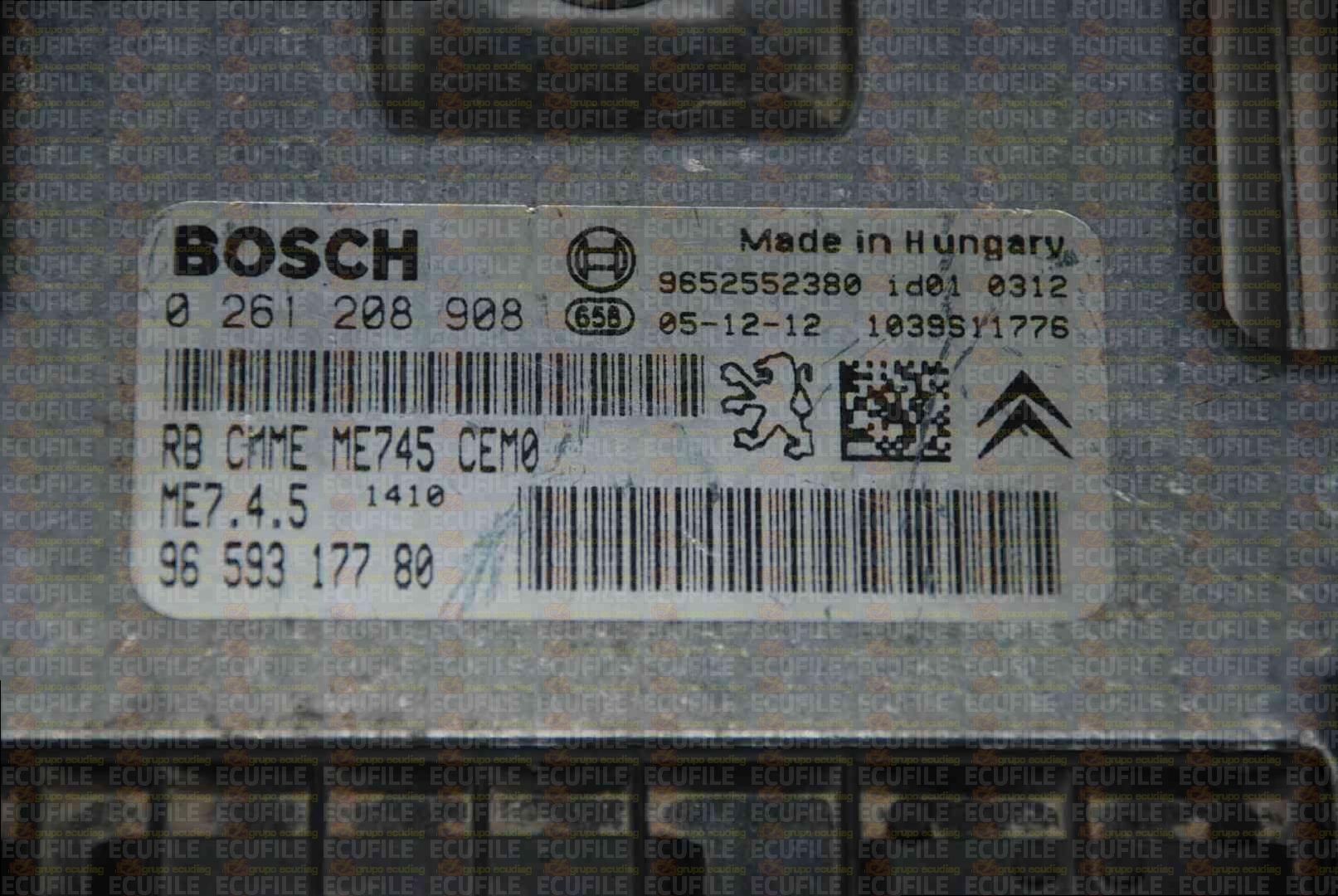 BOSCH ME7.4.5 0261208908 CITROEN XSARA PICASSO I 1.6i 109HP 9659317780 1037376927 -