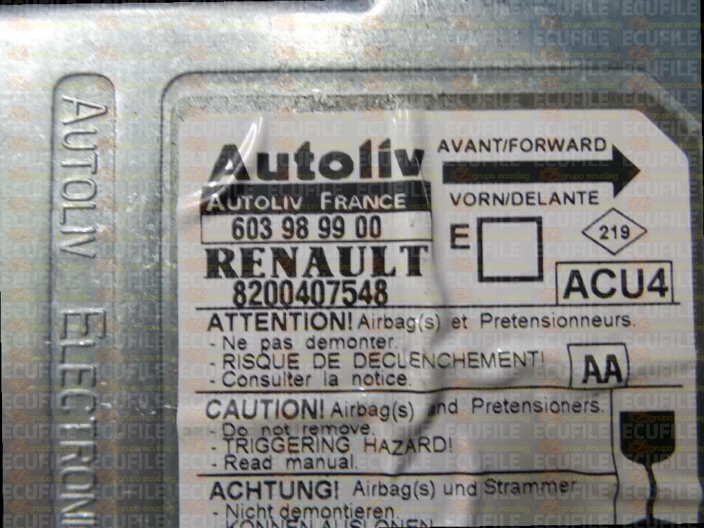 AUTOLIV ACU4 603989900 RENAULT MEGANE II 8200407548 AA EEPROM 95160